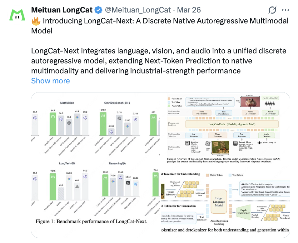 LongCat-Next模型介绍推文截图