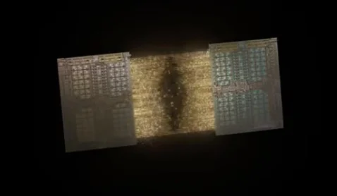 展示芯片拼接结构的科技感示意图