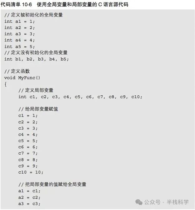 使用全局变量和局部变量的C语言源代码