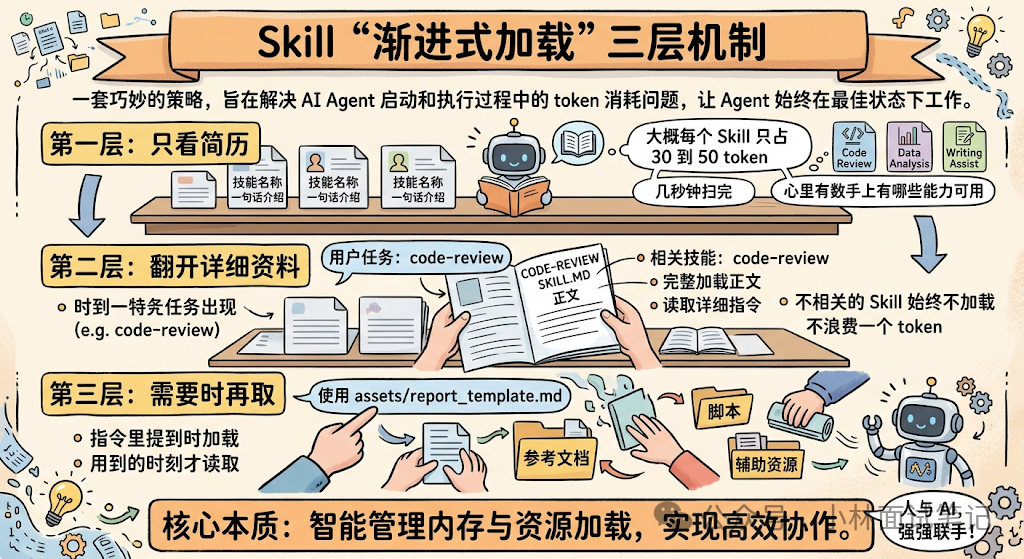 Skill“渐进式加载”三层机制概览