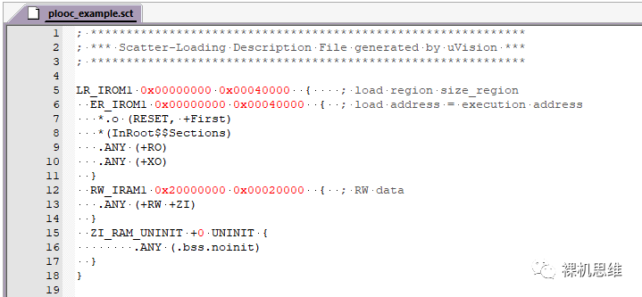修改后的 scatter file，包含 ZI_RAM_UNINIT 段