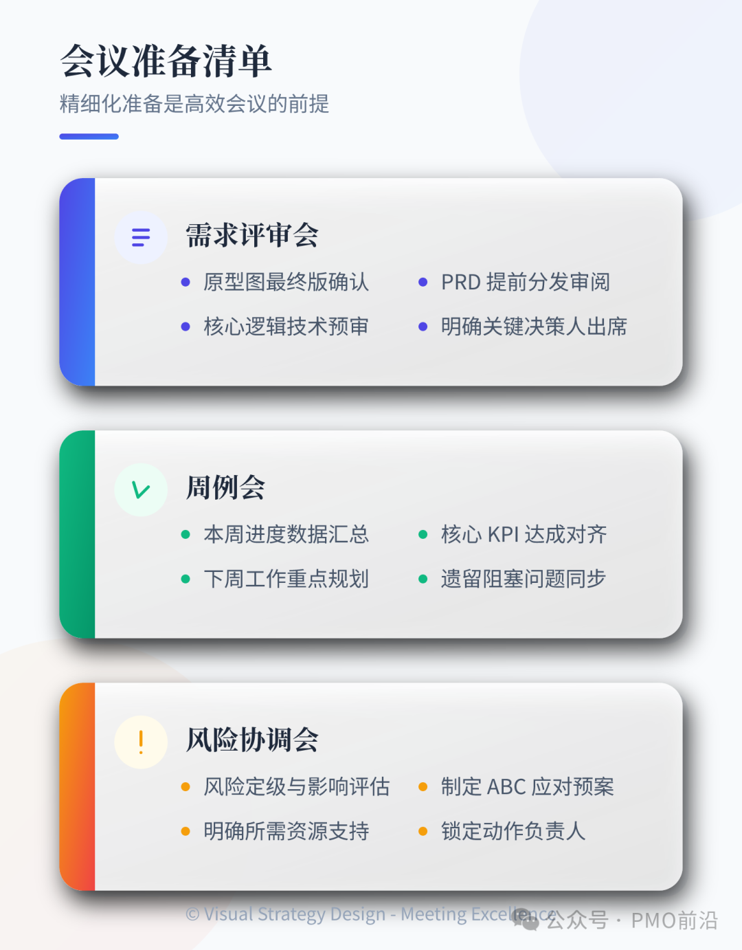 三种常见会议类型的准备清单