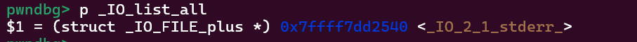 打印_IO_list_all，指向_IO_2_1_stderr_