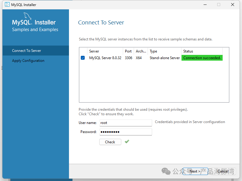 验证 MySQL Server root 连接