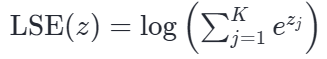 LSE(z) = log(∑_{j=1}^K e^z_j)