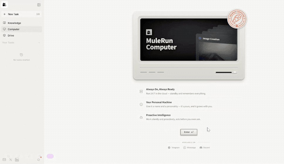 MuleRun Computer 软件界面动图抽帧