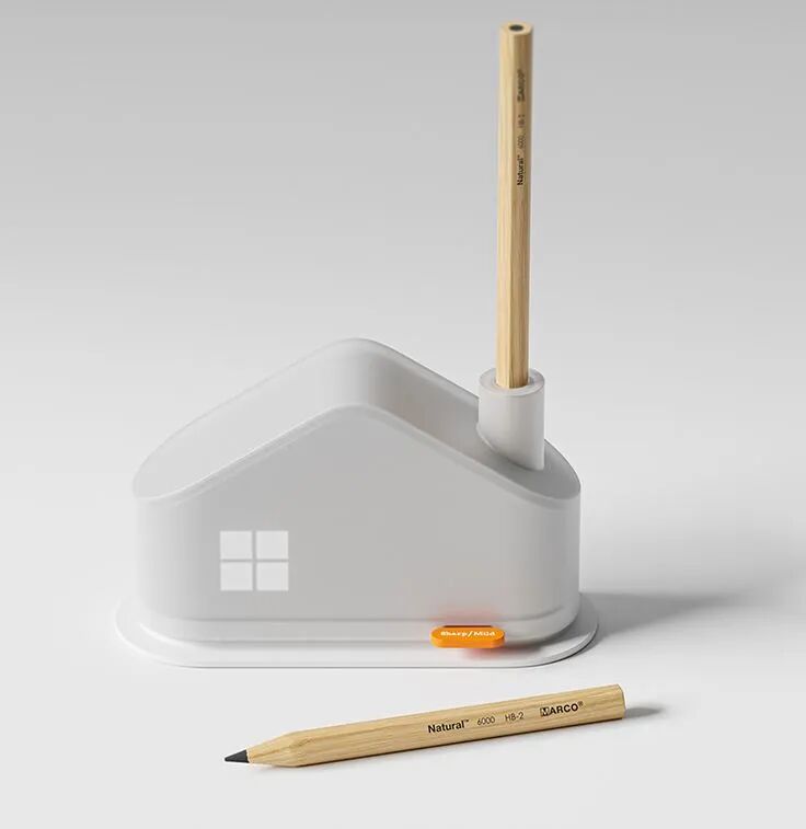 简约白色房屋造型铅笔架