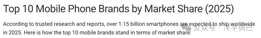 Top 10 Mobile Phone Brands by Market Share (2025)