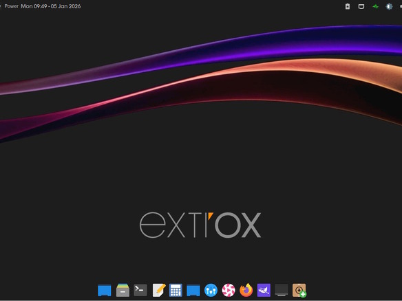 MX Linux 深灰色桌面环境截图