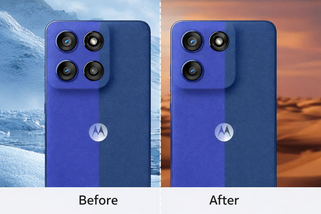 摩托罗拉手机后盖设计Before/After对比图