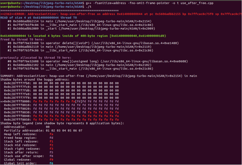ASAN检测use-after-free