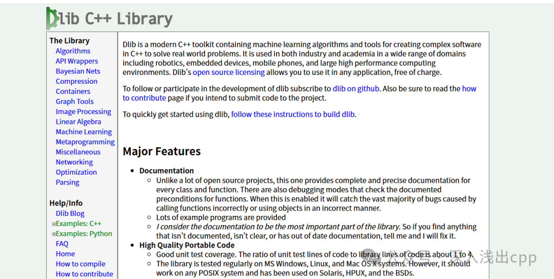 Dlib C++ Library官方网站