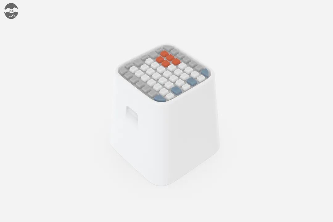 白色立方体设备顶部网格状彩色按键