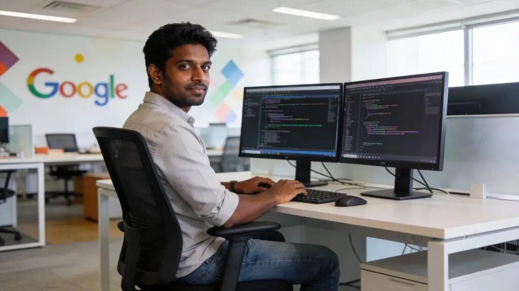 Google办公室内工程师工作场景