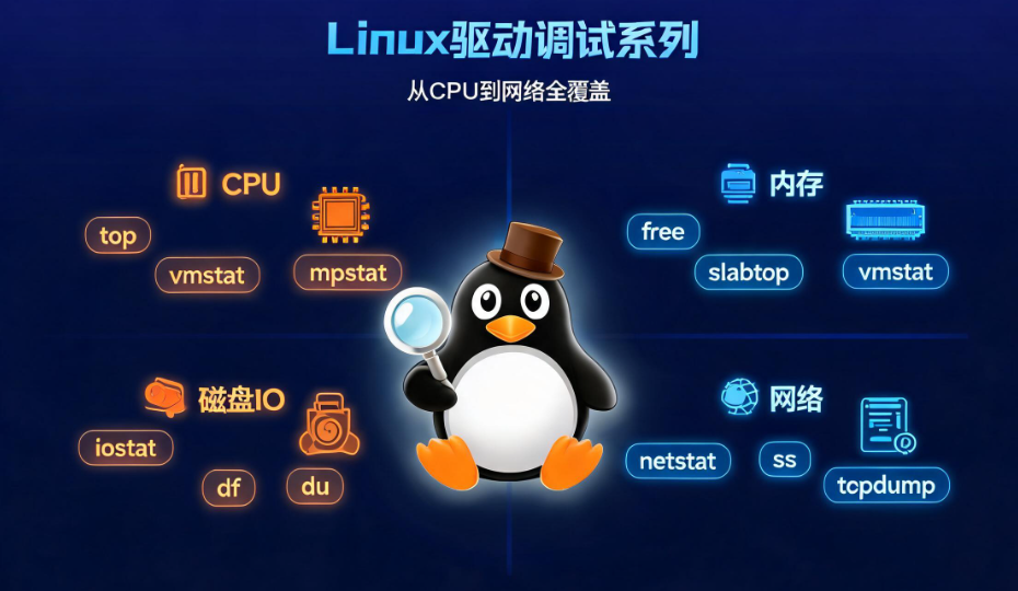 Linux性能分析工具全景图：CPU、内存、磁盘IO、网络工具分类