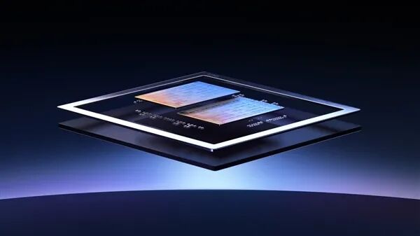 悬浮于深空背景中的未来感芯片模块