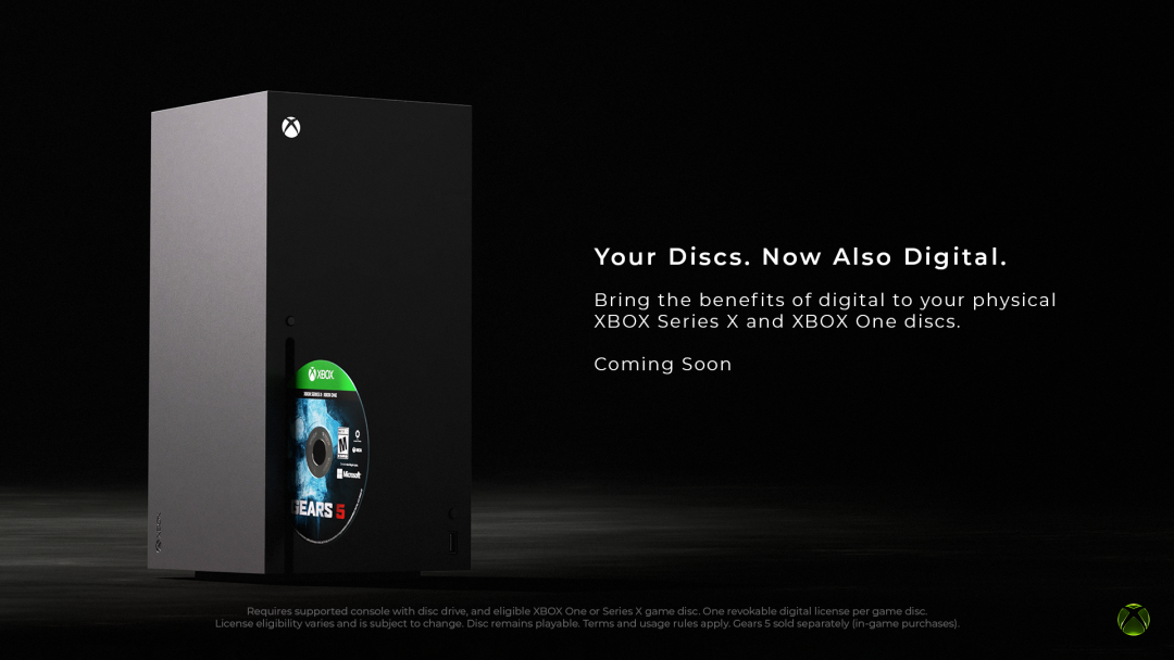 微软Xbox实体光盘数字权益功能宣传图