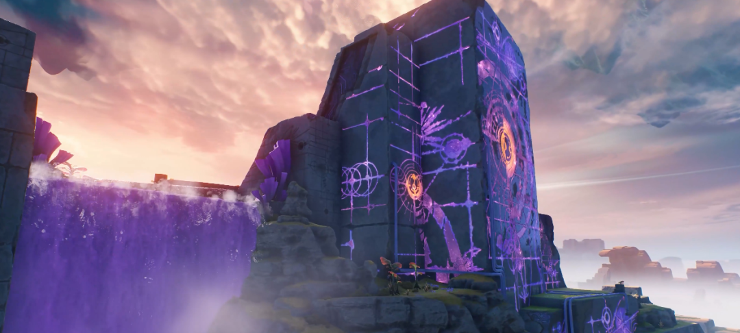 漂浮在空中的岛屿与神秘石碑