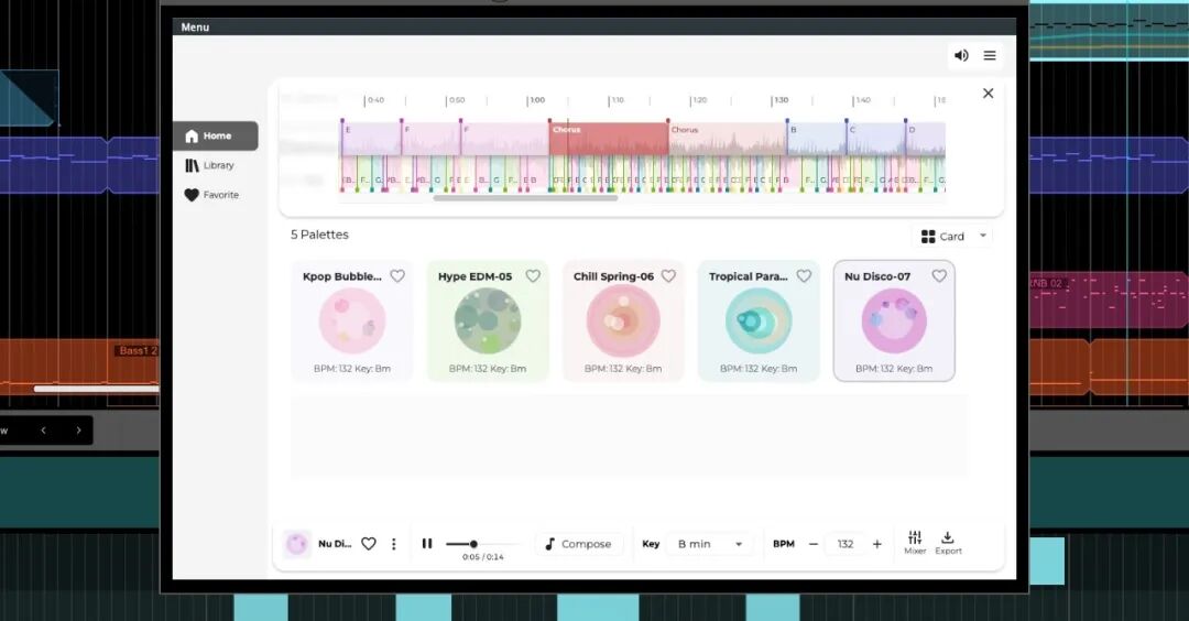 Roland AI旋律生成软件Melody Flip界面