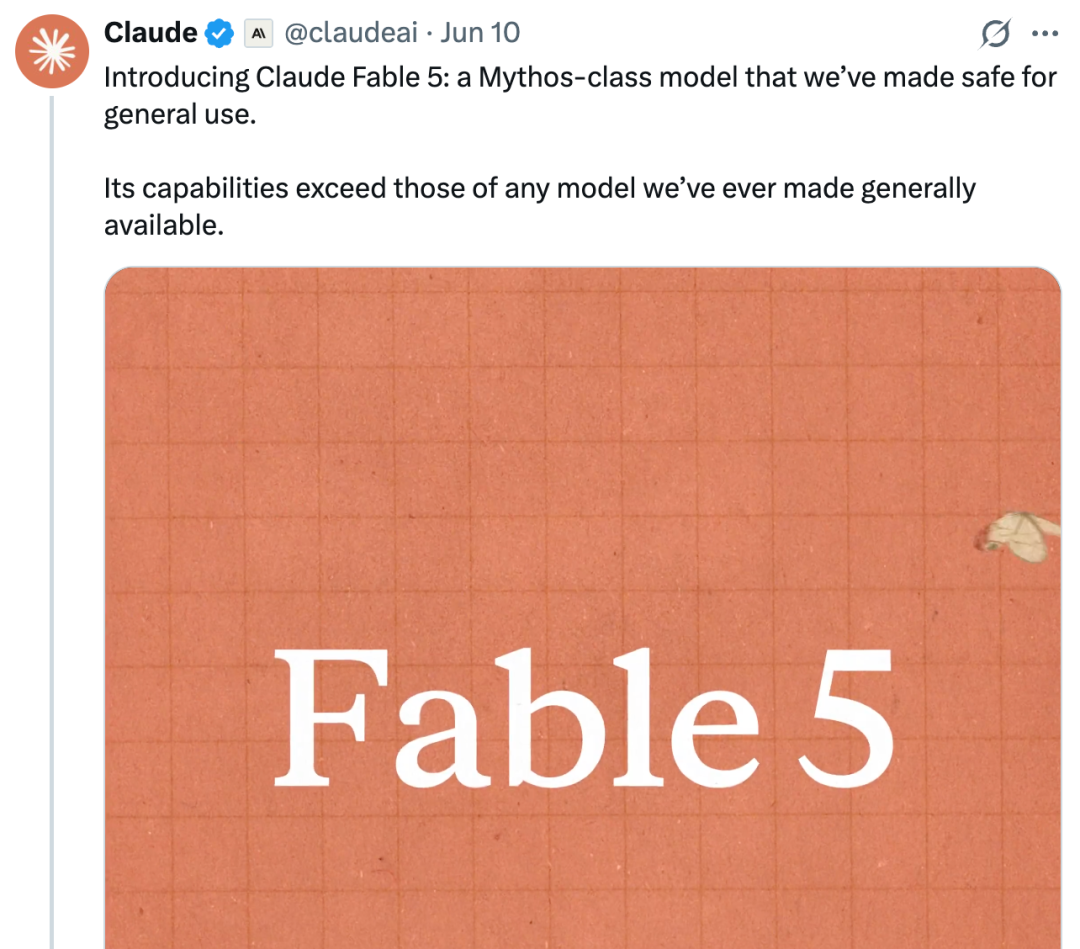 Claude发布Fable 5推文