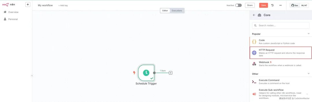 在Core节点下选择HTTP Request