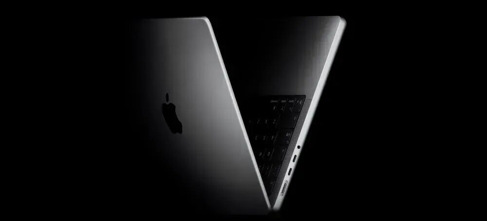 MacBook侧面轮廓特写