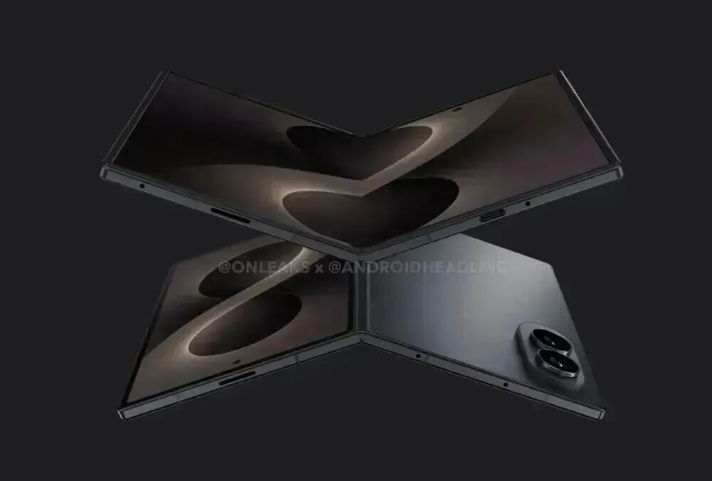 三星Galaxy Z Fold8 Wide渲染图 背面双摄