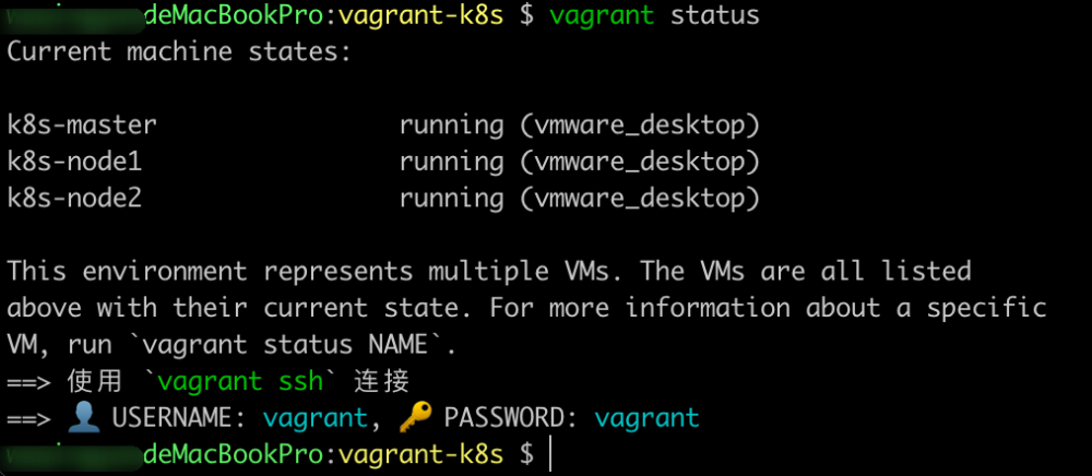 查看虚拟机集群当前状态