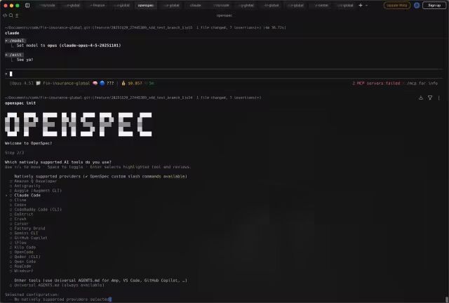 OpenSpec初始化界面