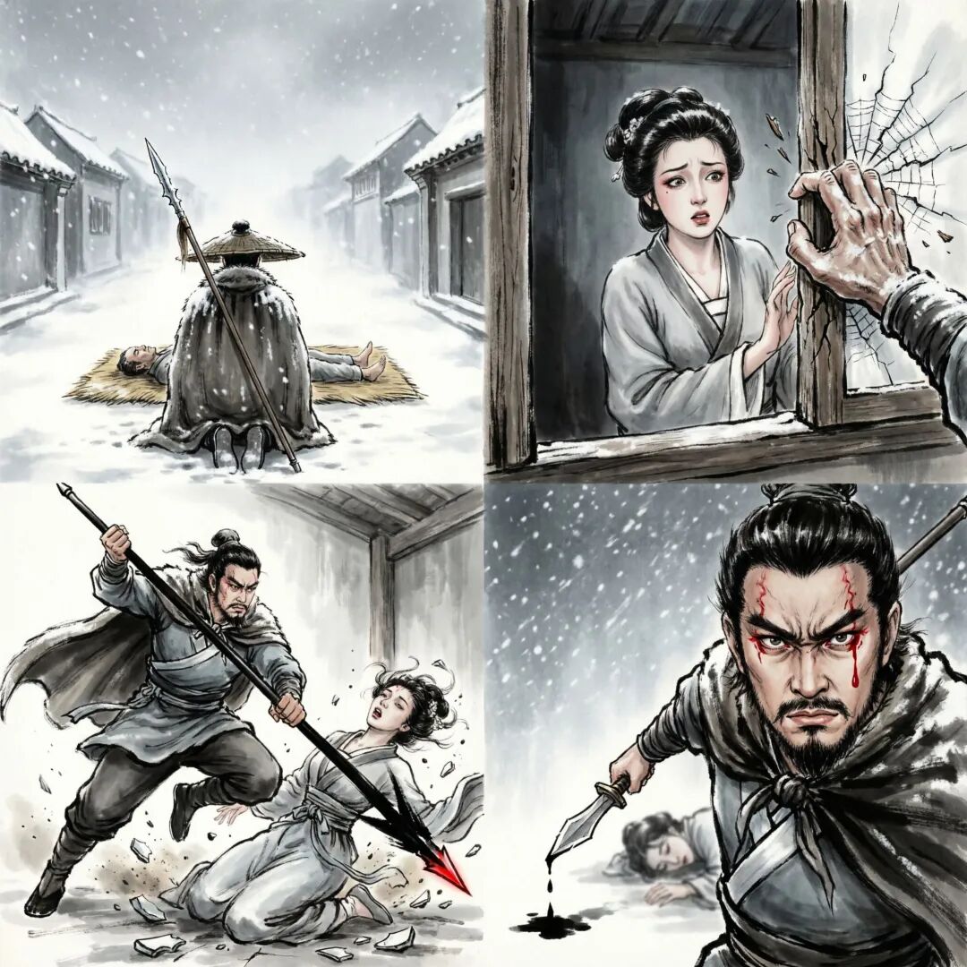 Qwen-Image-2.0生成的水墨连环画结果