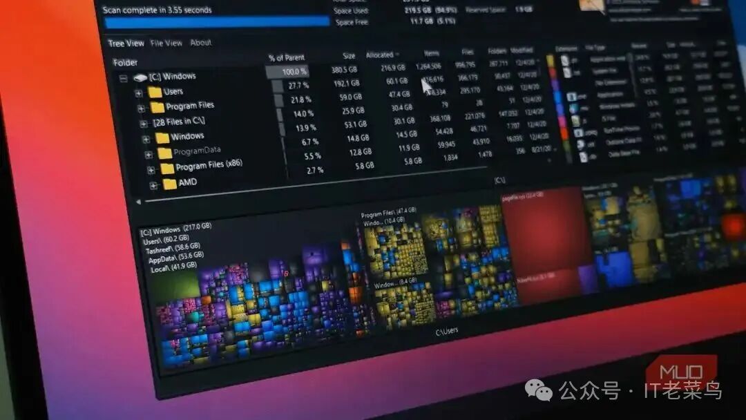 WizTree树形视图展示磁盘统计