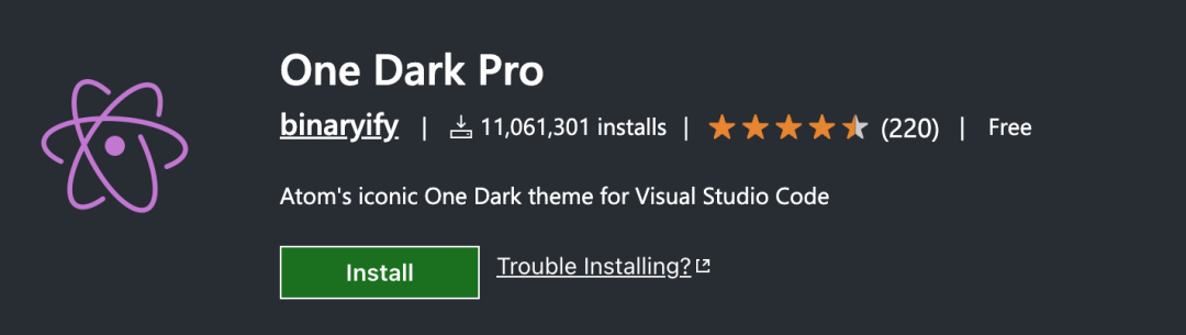 One Dark Pro插件详情