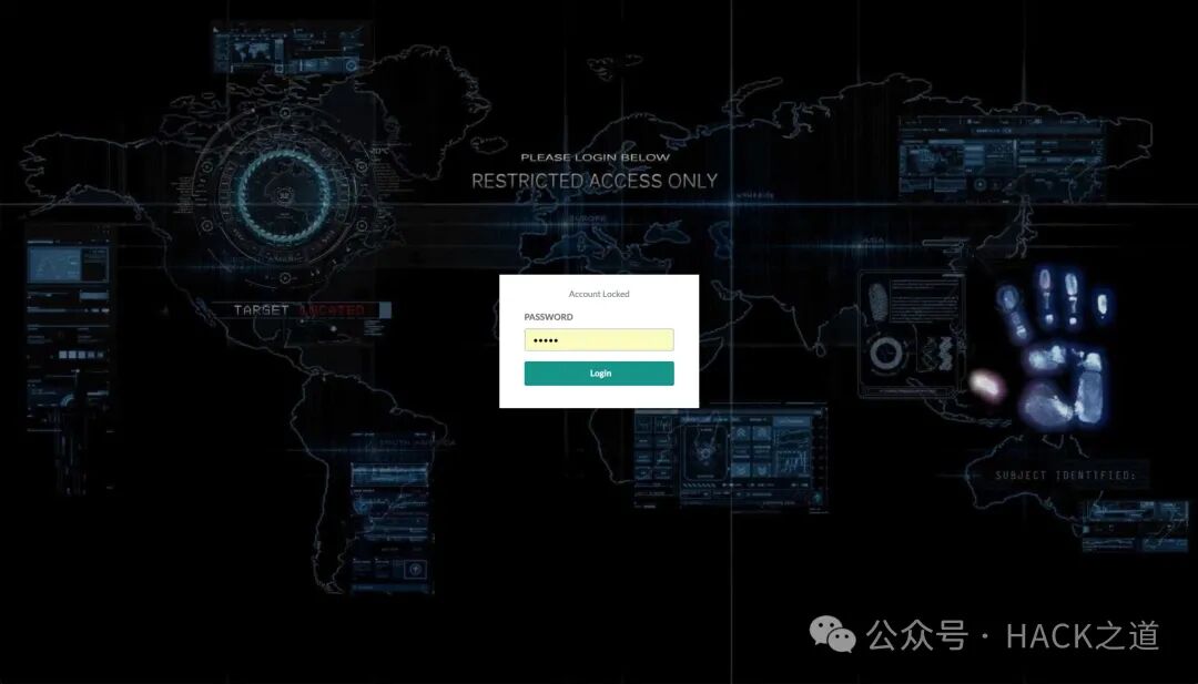 Mars平台锁屏登录界面,具有科技感与安全监测元素