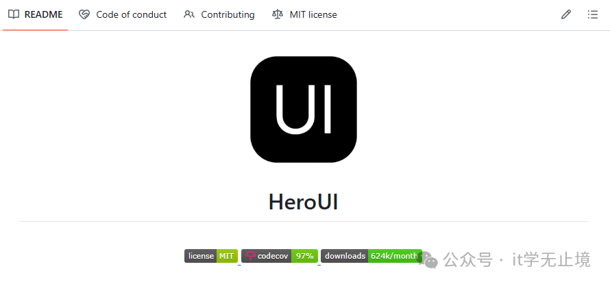 NextUI GitHub项目截图：显示项目概览与统计数据