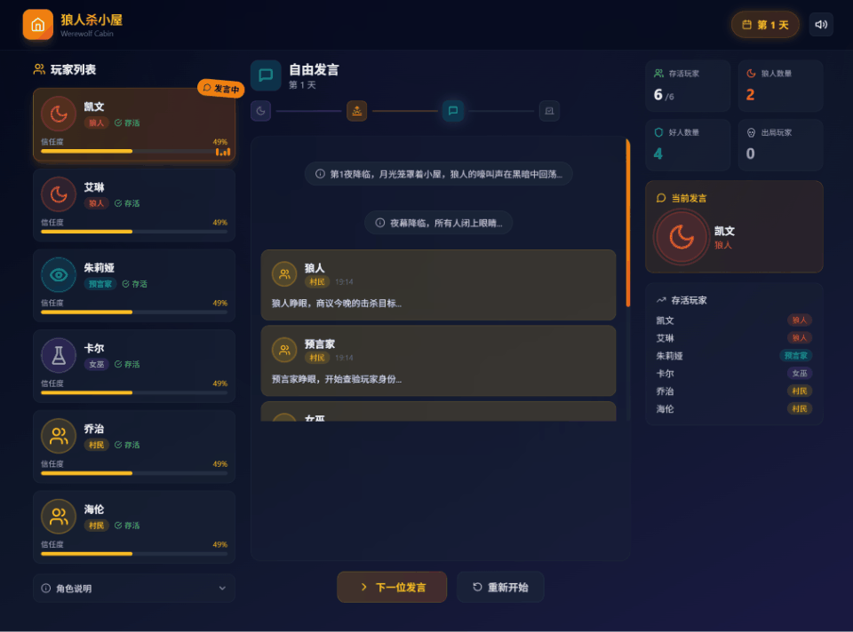 狼人杀游戏界面 v2