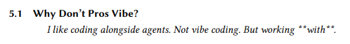 论文中关于“Why Don‘t Pros Vibe?”的说明截图