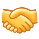 一个表示合作与握手的金色图标