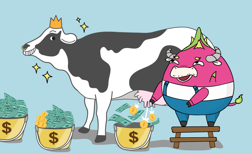 寓意 AdWords 为 Google 带来巨额收入的卡通插画