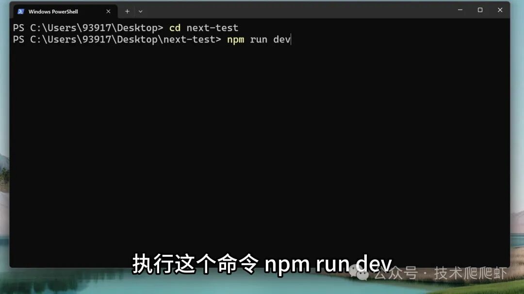 进入项目目录并运行 npm run dev 命令
