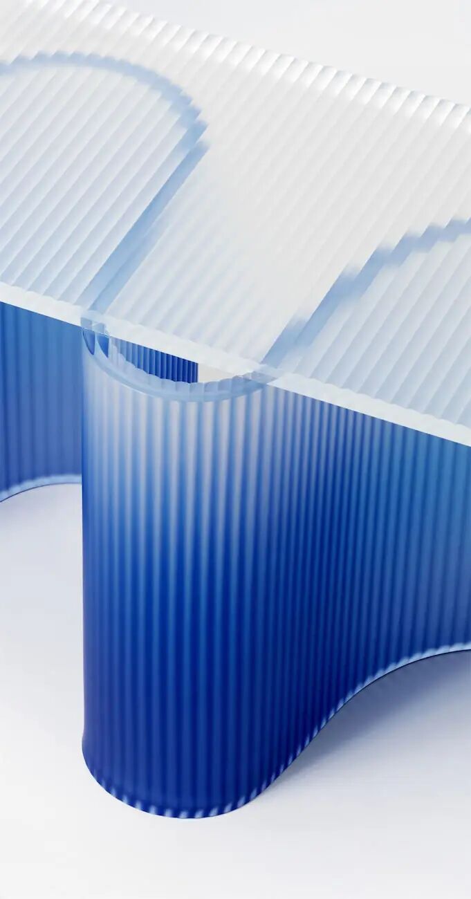 蓝白渐变波浪结构