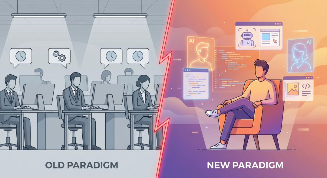 新旧范式对比：中间层的塌缩