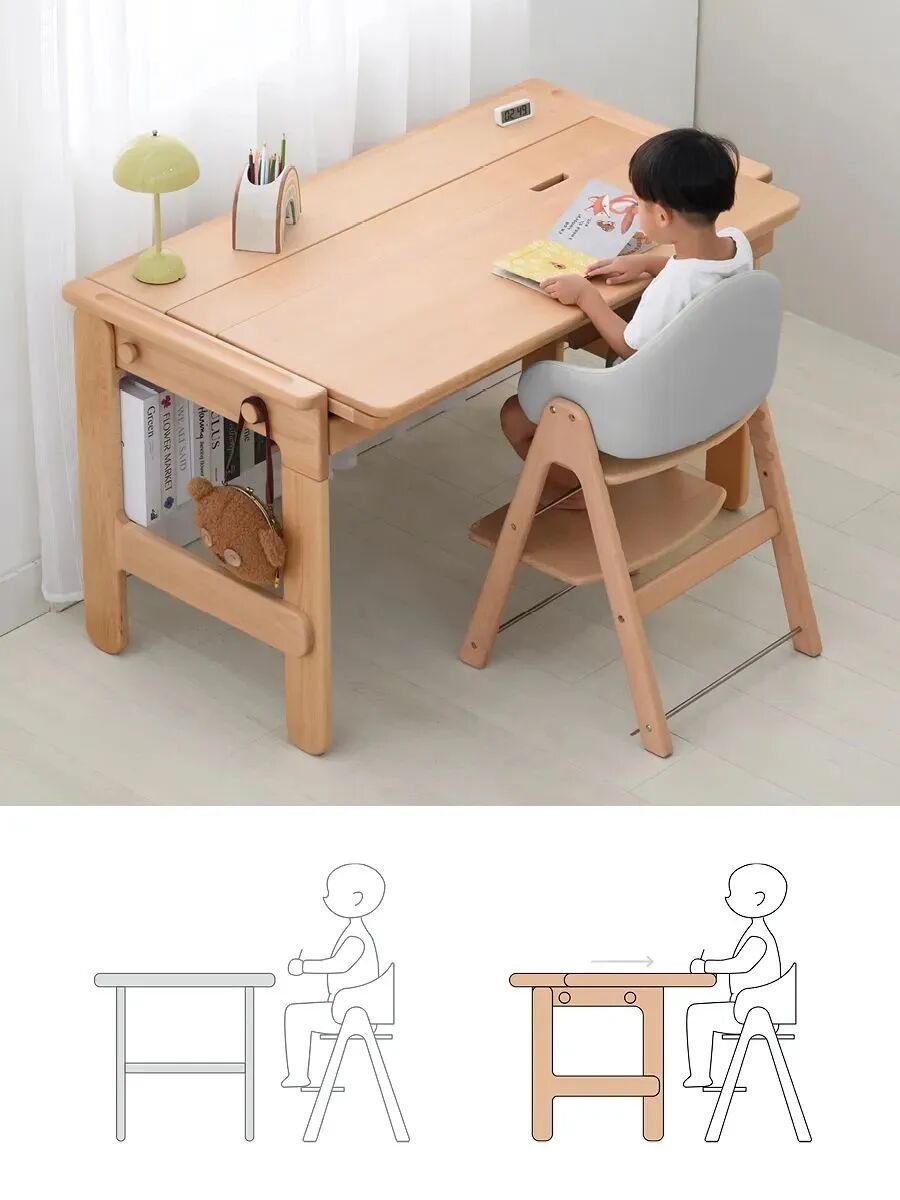 儿童使用可调节学习桌场景