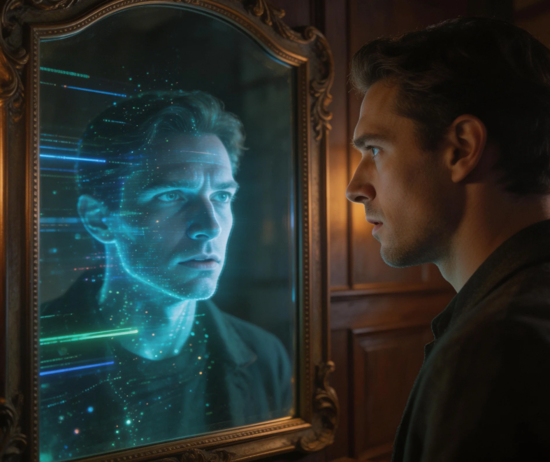 镜中的数字化全息人像