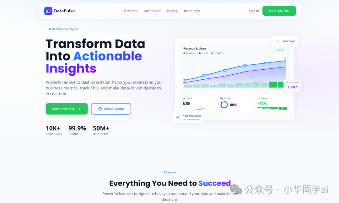 数据分析平台DataPulse界面示例