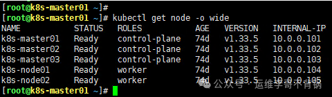 Kubernetes 集群节点列表