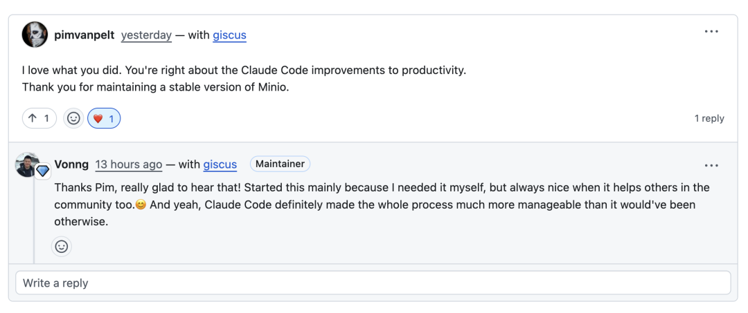 Google大佬Pim van Pelt在文章下的评论截图