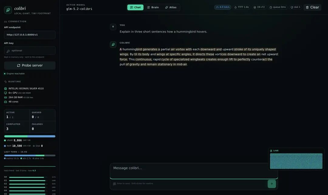 Colibrì Web Dashboard 对话界面与运行时监控