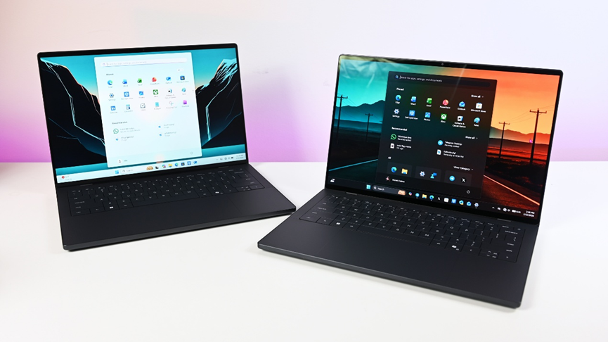 两台搭载 Windows 11 的 ARM 笔记本展示
