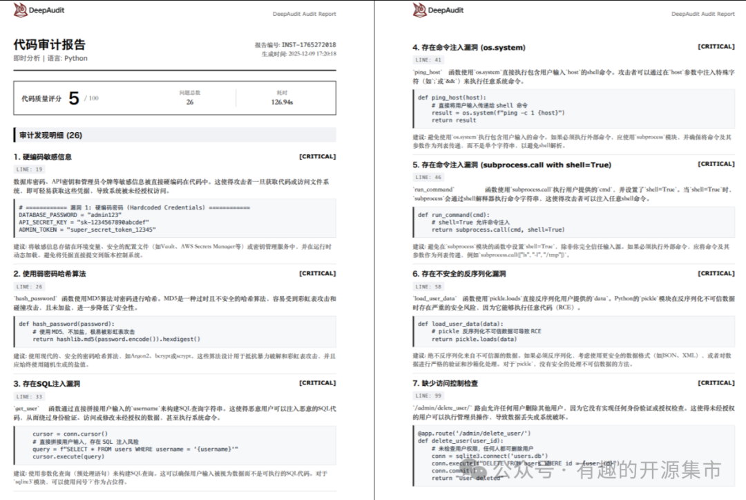 DeepAudit生成的详细代码审计报告