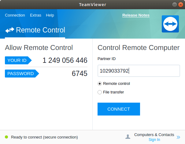 teamviewer remote desktop connect
